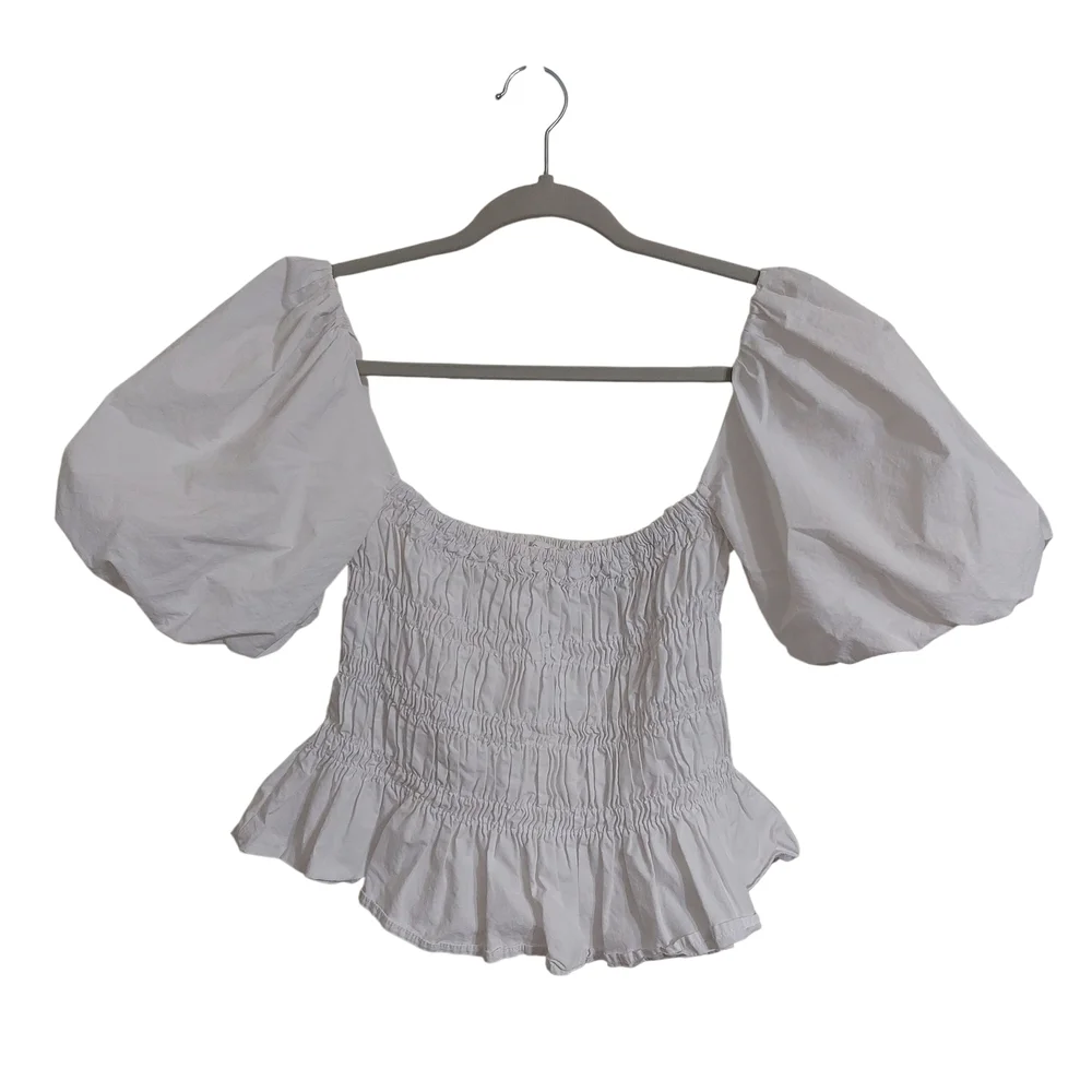 Astr White Puff Sleeve Blouse